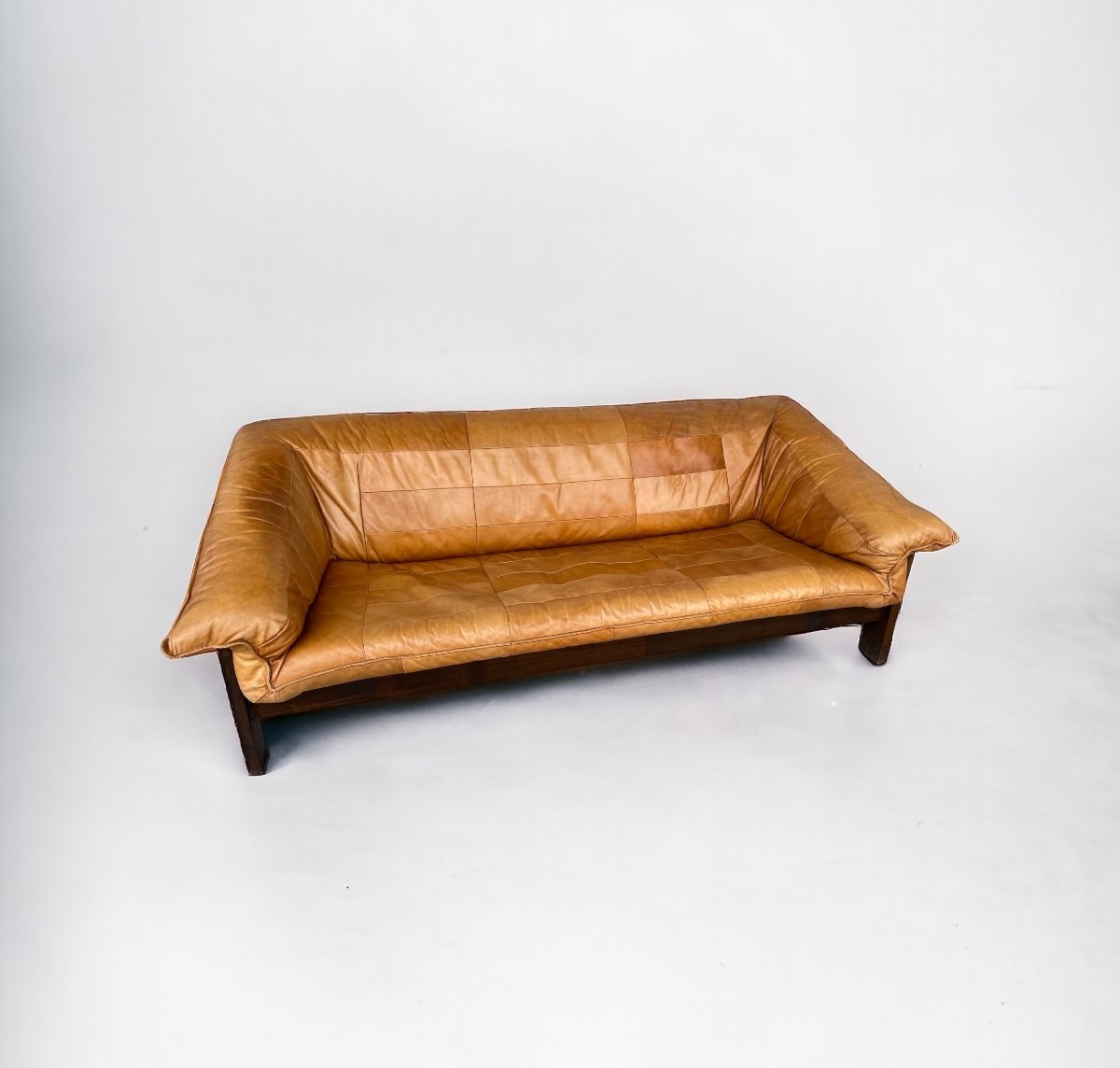 Vintage Scandinavian Leather Sofa Circa 1970